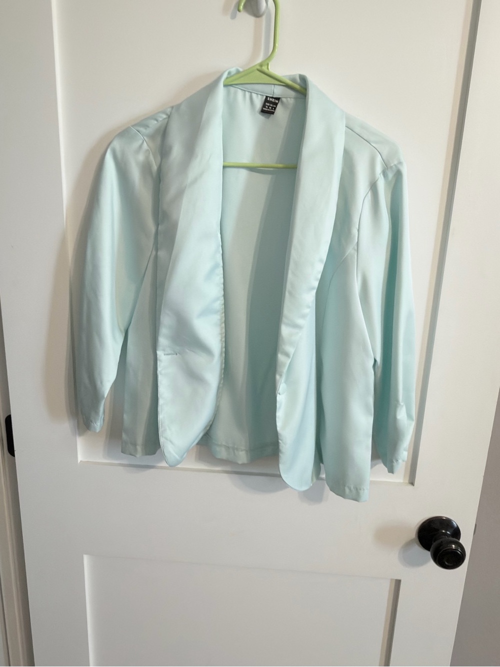 SHEIN Pale Blue Open-Front Blazer Jacket